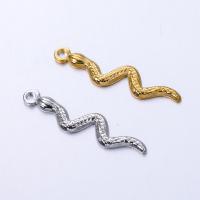 Stainless Steel Animal Pendants 304 Stainless Steel Snake Vacuum Ion Plating DIY Sold By Bag