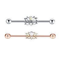 304 Edelstahl Ohrpiercing, Blume, Modeschmuck & mit Strass, keine, 1.6x38x5/5mm, verkauft von PC