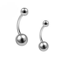 Titan Piercing do pupíku, Kolo, lesklý, módní šperky & unisex & různé velikosti pro výběr, stříbro, Prodáno By PC