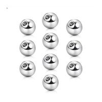 304 roestvrij staal Piercing Earring bevindingen, Ronde, gepolijst, DIY & verschillende grootte voor keus, zilver, 100pC's/Bag, Verkocht door Bag