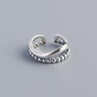 Sterling zilver ringen, 925 sterling zilver, Dubbele laag & Verstelbare & voor vrouw, Verkocht door PC