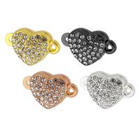 Zinc Alloy magnetlås, Heart, forgyldt, du kan DIY & med rhinestone, flere farver til valg, 18x11x7mm, Hole:Ca. 2mm, Solgt af PC