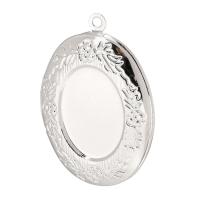 Messing locket hangers, platinum plated, DIY, 24x33x5mm, Gat:Ca 1mm, Binnendiameter:Ca 16x23mm, Verkocht door PC