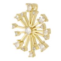 Cubique Pendentif en laiton zircon pavent, Placage de couleur d'or, bijoux de mode & DIY & pavé de micro zircon & pour femme, doré, 22x26x6.50mm, Trou:Environ 3mm, 10PC/lot, Vendu par lot