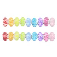 Chemical Wash Acrylic Beads Oval DIY mixed colors Approx Sold By Bag