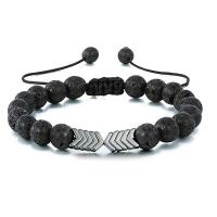 Lava Armband, mit Terylen Schnur & Non- magnetische Hämatit, Pfeilspitze, verschiedene Verpackungs Art für Wahl & unisex & einstellbar, keine, 8mm, Länge 7.5 ZollInch, verkauft von PC