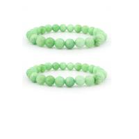 Aventurine Glas Bracelet, Babhta, leaisteacha & unisex, glas, 8mm, Fad 7.5 Inse, Díolta De réir PC