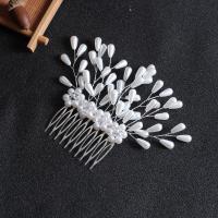 Dekorativní Hair Combs, Mosaz, s Plastové Pearl, ruční práce, módní šperky & pro ženy & s drahokamu, nikl, olovo a kadmium zdarma, 120x100mm, Prodáno By PC