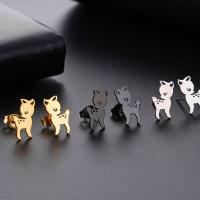 Stainless Steel Stud Earrings 304 Stainless Steel Deer Vacuum Ion Plating fashion jewelry & for woman Sold By Pair