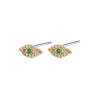 Lo zinco in lega Stud Earring, lega in zinco, placcato color oro, stili diversi per la scelta & Micro spianare cubic zirconia & per la donna, nessuno, Venduto da coppia