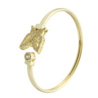 Messing Bangle, Vlinder, gold plated, Verstelbare & mode sieraden & micro pave zirconia & voor vrouw, gouden, 60x56mm, 5pC's/Lot, Verkocht door Lot