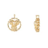 Cubic Zirconia Micro Pave Brass Pendant gold color plated & micro pave cubic zirconia Sold By PC