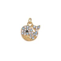 Cubic Zirconia Micro Pave Brass Pendant Animal gold color plated & micro pave cubic zirconia Sold By PC