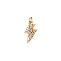 Cubic Zirconia Micro Pave Brass Pendant gold color plated & micro pave cubic zirconia Sold By PC