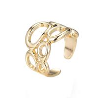 Brass Finger Ring gold color plated Adjustable & for woman Sold By PC