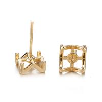 Brass Stud Earring gold color plated fashion jewelry & for woman Sold By Pair