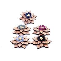 Træ Broche, med Klud & Zinc Alloy, Flower, mode smykker & Unisex, flere farver til valg, 45mm, 10pc'er/Lot, Solgt af Lot