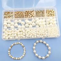 Kobber Coated Plastperler, Kobber Coated Plastic, med Plastboks & Plastic Pearl, du kan DIY, 170x97x20mm, Solgt af Box