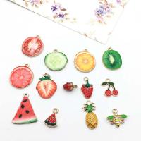 Zinc Alloy fruits forme pendentifs, alliage de zinc, Placage de couleur d'or, DIY & styles différents pour le choix & émail, protéger l'environnement, sans nickel, plomb et cadmium, Vendu par PC