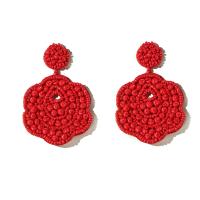 Glass Beads Drop Earring with Cotton Thread handmade fashion jewelry & for woman nickel lead & cadmium free Sold By Pair