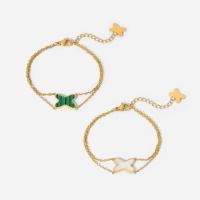 Bijoux bracelet en acier inoxydable, Acier inoxydable 304, avec Malachite & coquille blanche, avec 3.5cm chaînes de rallonge, pour femme, doré, 10mm, Longueur Environ 13.8 cm, Vendu par PC