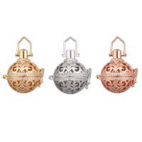 Flottant Locket Pendant, laiton, Placage, pavé de micro zircon & pour femme, plus de couleurs à choisir, protéger l'environnement, sans nickel, plomb et cadmium, 20-30mm, Vendu par PC