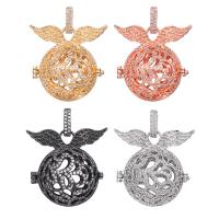 Flottant Locket Pendant, laiton, Placage, pavé de micro zircon & pour femme, plus de couleurs à choisir, protéger l'environnement, sans nickel, plomb et cadmium, 20-30mm, Vendu par PC