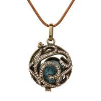 Floating Locket Necklace Brass antique bronze color plated & for woman & with rhinestone & hollow nickel lead & cadmium free 20-30mm Length Approx 38 cm Sold By PC