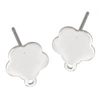 Edelstahl Ohrring Stecker, 201 Edelstahl, Modeschmuck & DIY, originale Farbe, 10*11.5mm,0.8mm, verkauft von PC