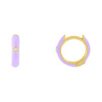 Cúbicos Circonia Pendiente Latón Micro pavimenta, metal, chapado en color dorado, micro arcilla de zirconia cúbica & para mujer & esmalte, más colores para la opción, 14mm, Vendido por Par