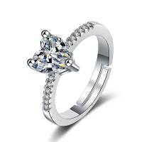 Kubisk Circonia Micro bane messing Ring, platin farve forgyldt, Justerbar & Micro Pave cubic zirconia & for kvinde, Solgt af PC