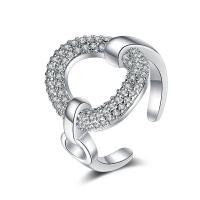 Kubisk Circonia Micro bane messing Ring, platin farve forgyldt, Justerbar & Micro Pave cubic zirconia & for kvinde, Solgt af PC