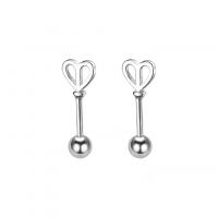 Sterling Silver Jewelry orecchino, 925 argento sterlina, placcato, per la donna, nessuno, 14x5mm, Venduto da coppia