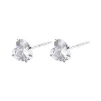 Cubic Zirconia micro pavimenta Sterling Silver Earring, 925 argento sterlina, formato differente per scelta & Micro spianare cubic zirconia & per la donna, argento, Venduto da coppia