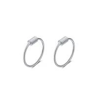 925 Sterling Silver Huggie Hoop Earring, Donut, plátáilte, méid éagsúla do rogha & do bhean, dathanna níos mó le haghaidh rogha, Díolta De réir Péire