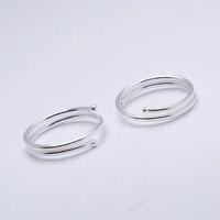 925 Sterling Silver Huggie Hoop Earring Donut & for woman silver color Sold By Pair