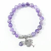 Bracelets quartz, améthyste, avec alliage de zinc, pour femme, violet, Longueur Environ 7.48 pouce, Vendu par PC