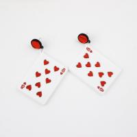 Acryl oorbellen, Poker, mode sieraden & voor vrouw, 90x41mm, Verkocht door pair