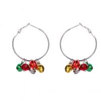 Boucles d'oreilles de Noël, alliage de zinc, Conception de Noël & bijoux de mode & pour femme & avec strass, protéger l'environnement, sans nickel, plomb et cadmium, 40mm, Vendu par paire