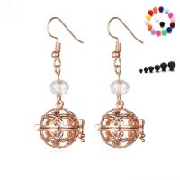 Pendientes de Gota en Latón, metal, con Cristal, Esférico, chapado, para mujer & hueco, más colores para la opción, libre de níquel, plomo & cadmio, 20-30mm, Vendido por Par