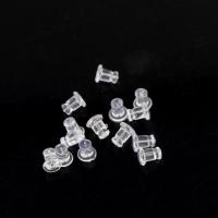 Σιλικόνη Ear Nut Component, σαφής, 7x5mm, Περίπου 10000PCs/τσάντα, Sold Με τσάντα