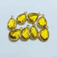 Cristal colgante, con metal, Gota, chapado en color dorado, unisexo & facetas, más colores para la opción, 10x14mm, aproximado 50PCs/Bolsa, Vendido por Bolsa