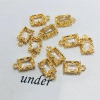 Crystal Hangers, Kristal, met Messing, Rechthoek, gold plated, uniseks & gefacetteerde, meer kleuren voor de keuze, 4x7mm, Ca 50pC's/Bag, Verkocht door Bag