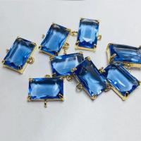 cristal conector, with cobre, Retângulo, cromado de cor dourada, DIY & facetada & laço de 1/1, mais cores para a escolha, 9x15mm, Aprox 50PCs/Bag, vendido por Bag