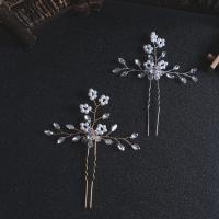 Hair Stick Brass with Crystal & Plastic Pearl fashion jewelry & for woman nickel lead & cadmium free Sold By PC