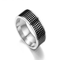 Vinger Ring in edelstaal, 201 Roestvrij staal, mode sieraden & verschillende grootte voor keus & voor de mens, zwart, 8mm, Verkocht door PC