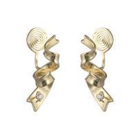 Brass Stud Earring gold color plated & for woman Sold By Pair