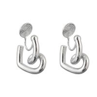 Brass Stud Earring platinum plated & for woman Sold By Pair