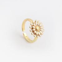 Prás Finger Ring, Flower, óir fíor plated, Inchoigeartaithe & do bhean & cruan, dathanna níos mó le haghaidh rogha, 23mm, Díolta De réir PC