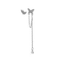 Messing Drop Earring, Vlinder, platinum plated, mode sieraden & voor vrouw, zilver, Verkocht door pair